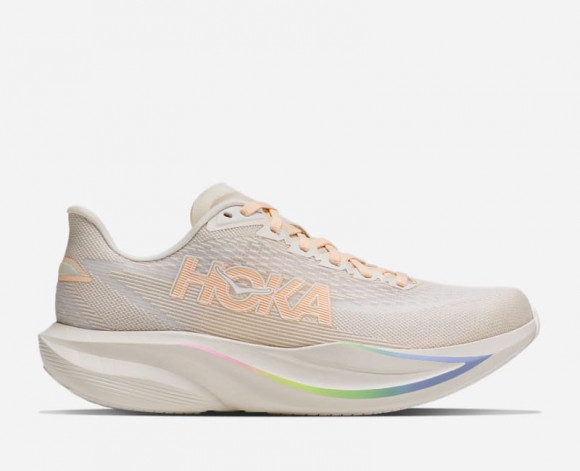 HOKA Women's Mach 7 Road Running Shoes in Oat Milk/Alabaster - 1171938-OST