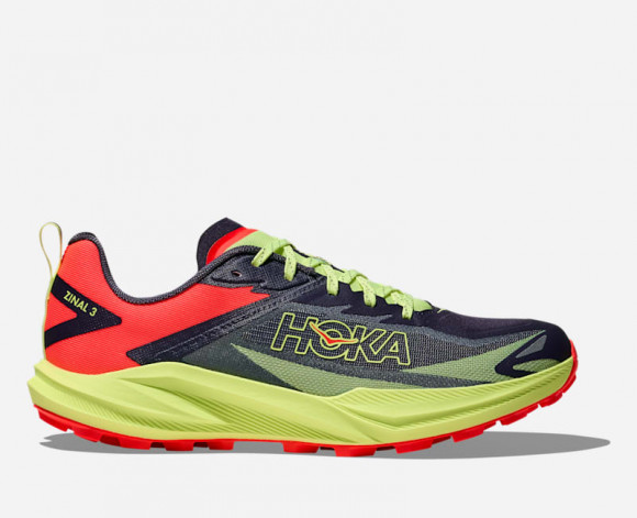 HOKA Men's Zinal 3 Trail Shoes in Squid Ink/Neon Yuzu - 1171951-SNKN