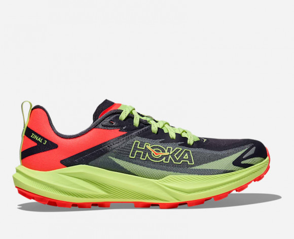 HOKA Women's Zinal 3 Trail Shoes in Squid Ink/Neon Yuzu - 1171953-SNKN