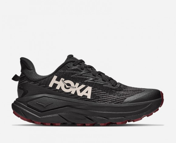 HOKA Women's Challenger 8 GORE-TEX Trail Shoes in Black/Varsity Burgundy - 1171959-BDY