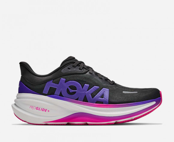 HOKA Women's Clifton PRO Road Running Shoes in Carbon Black/Cosmic Purple - 1176530-CKCS