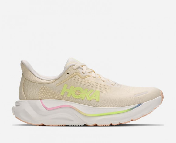 HOKA Women's Arahi 9 Road Running Shoes in Vintage Yellow/Alabaster - 1176570-VWL