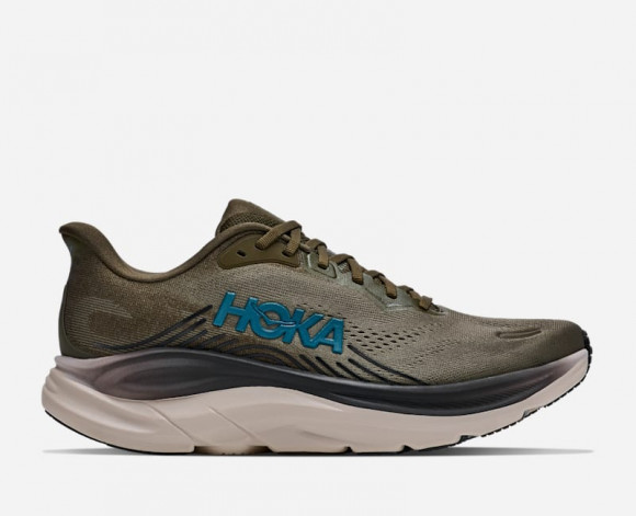 HOKA Men's Clifton 11 Road Running Shoes in Antique Olive/River Rock Grey - 1176572-AVRV