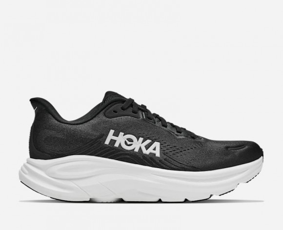 HOKA Men's Clifton 11 Road Running Shoes in Black/White - 1176572-BWHT