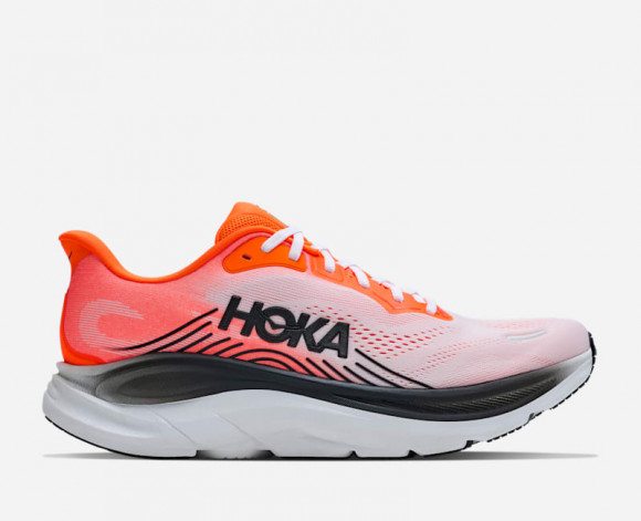 HOKA Men's Clifton 11 Road Running Shoes in Neon Tangerine/Frost - 1176572-NNTN
