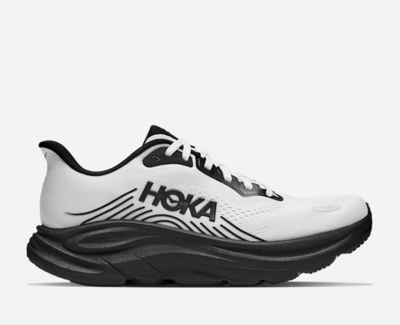 HOKA Men's Clifton 11 Road Running Shoes in White/Black - 1176572-WBLC