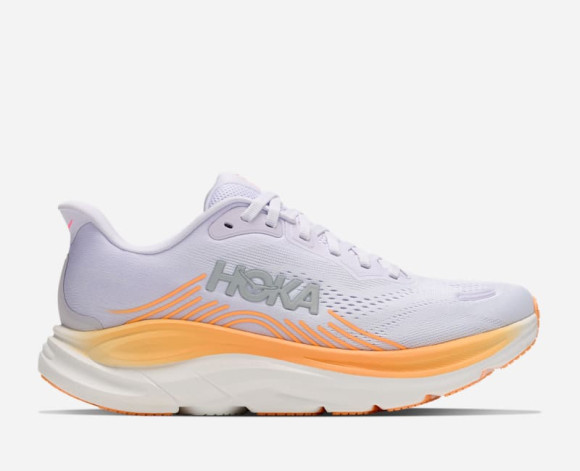 HOKA Clifton 11 Chaussures pour Femme en Cold Plunge Blue/Neon Mango | Running Sur Route - 1176573-CLDP