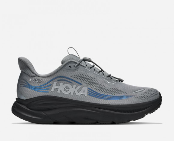 HOKA Men's Clifton 11 GORE-TEX® Road Running Shoes in Galactic Grey/Virtual Blue - 1176574-GRYV