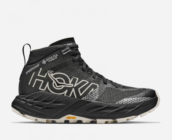 HOKA Women's Speedgoat 7 Hike GORE-TEX® Hiking Shoes in Black/Alabaster - 1176671-BKLB