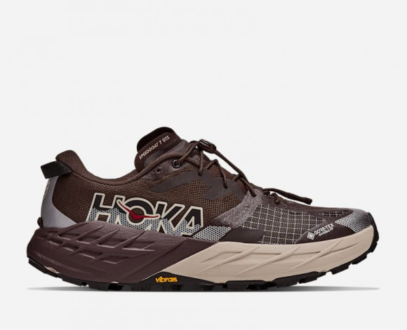 HOKA Men's Speedgoat 7 GORE-TEX® Trail Shoes in Spiced Chocolate/River Rock Grey - 1176674-SHCL