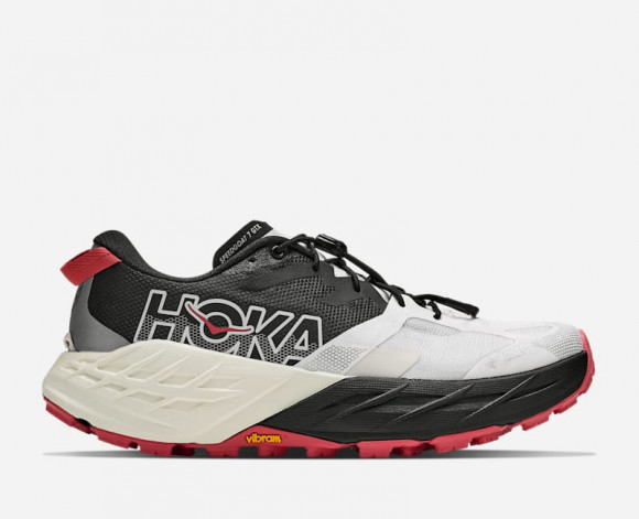 HOKA Women's Speedgoat 7 GORE-TEX® Trail Shoes in Alabaster/Black - 1176677-ALCK
