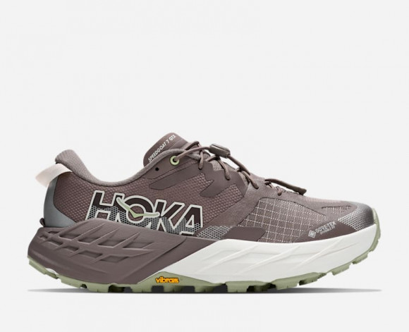 HOKA Women's Speedgoat 7 GORE-TEX® Trail Shoes in Pebble Grey/Alabaster - 1176677-PYLB