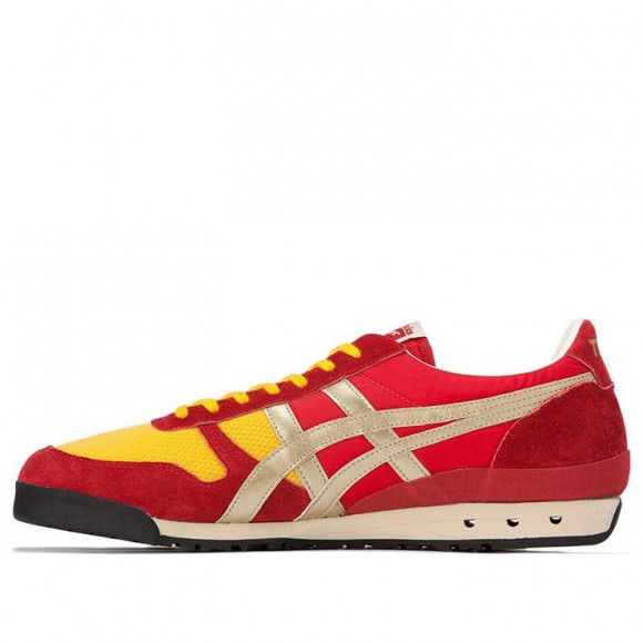 600 - Tiger Ultimate 81 Low RED/YELLOW/BROWN Athletic Shoes 1183B536 - Admire low-cut shoes that a silhouette taking its roots from basketball