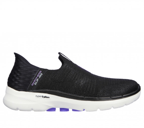 Skechers Women's Slip-ins: GO WALK 6 - Fabulous View Slip-On Shoes in Black/Lavender - 124569