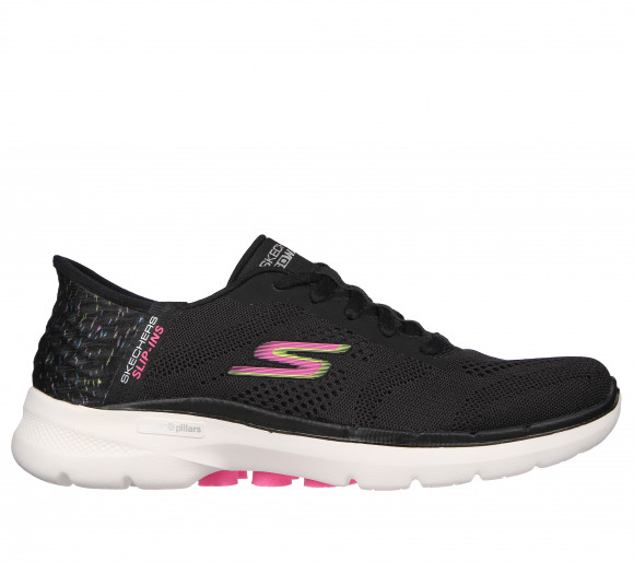 Skechers Women's Slip-Ins: GO WALK 6 - Vivid Idea Slip-On Shoes in Black - 124627