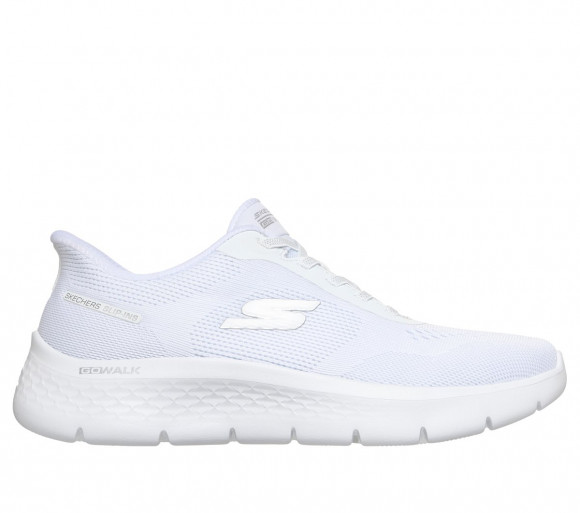 Skechers Donna Slip-ins: GO WALK Flex - Azriel Sneaker in Bianco/Argento, Taglia 35, Vegan - 125523