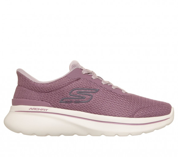 Skechers Women's Slip-ins Relaxed Fit: GO WALK Arch Fit N-Joy - Amaya Sneaker in Mauve - 125846