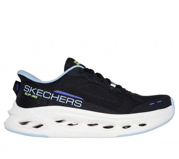 Skechers Women's Slip-ins: Max Cushioning Glide-Step Sneaker in Black/Blue - 129400