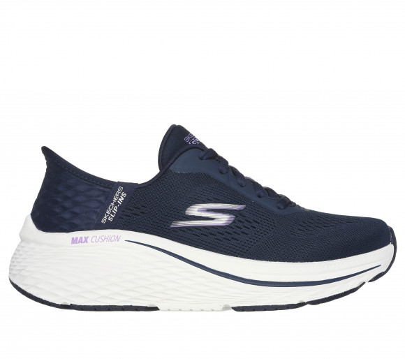 Skechers Women's Slip-ins: Max Cushioning Elite - Vanish Sneaker in Navy Blue/Lavender - 129606