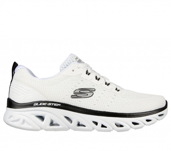 Skechers Women's Glide-Step Sport - New Facets Sneaker in White/Black - 149556