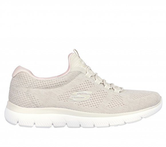 Skechers Women's Summits - Fun Flair Sneaker in Taupe/Pink - 150113
