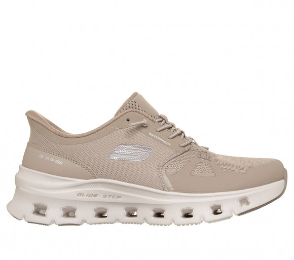 Skechers Women's Slip-ins Waterproof: Glide-Step Pro - Soft Mist Sneaker in Taupe - 150487