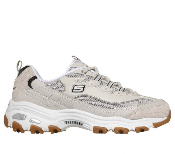 Skechers Women's D'Lites - Stellar Shimmer Sneaker in Natural/Silver - 150724