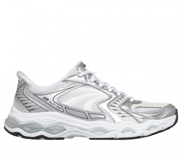 Skechers Women's Slip-ins: Skech-Gel - Retro Pulse Sneaker in White/Black/Silver - 150820