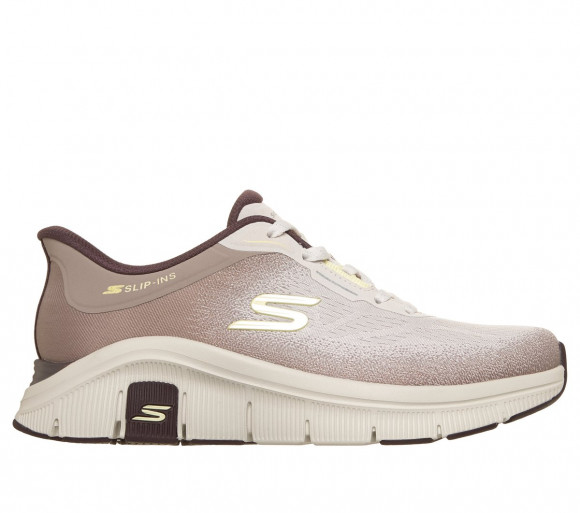 Skechers Women's Slip-ins Relaxed Fit: Flex - Soft Icon Sneaker in Natural/Brown - 150890