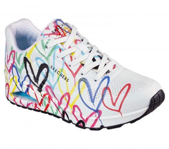Skechers Women's x JGoldcrown: Uno - Spread the Love Sneaker in White - 155507