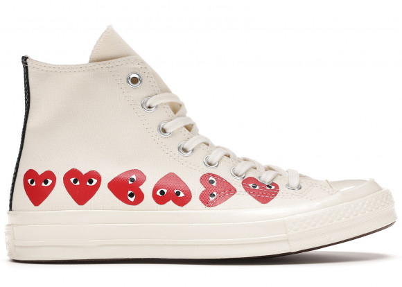 Converse x Comme des Garcons PLAY Chuck 70 Egret/ High Risk Red - 162972C