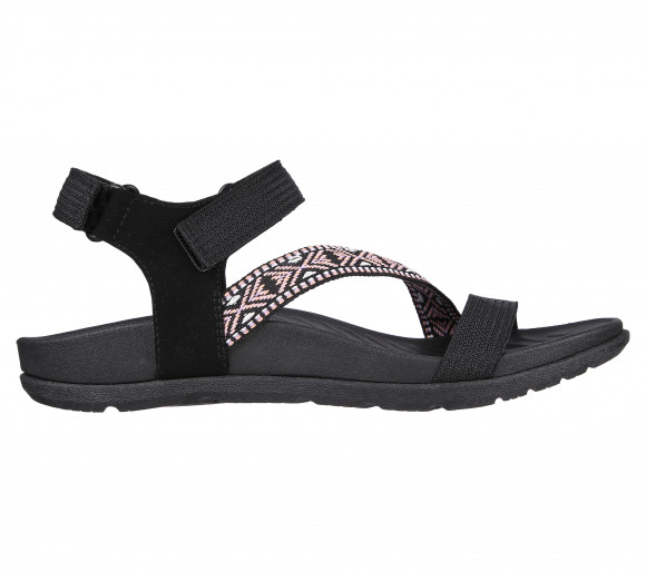 Skechers Women's Reggae-Lite - Beachy Sunrise Sandals in Black/Light Pink - 163221