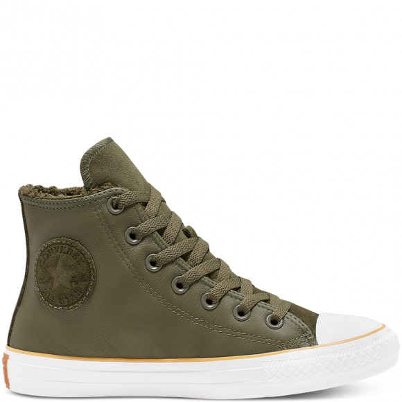 converse chuck taylor all star leather and faux shearling high top