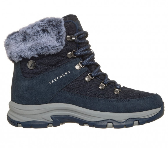Skechers Donna Waterproof Relaxed Fit: Trego - Stormie Frost Sneaker in Blu Navy Blue, Taglia 35 - 167886