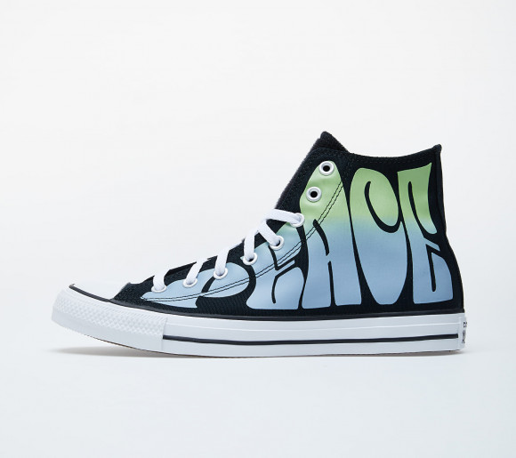 black and green converse