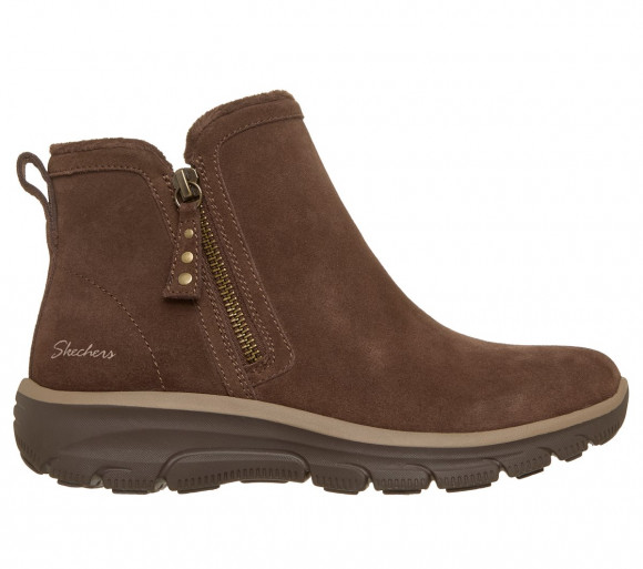 Skechers Women's Relaxed Fit: Easy Going - Urban Zip Boots in Chocolate - 168188