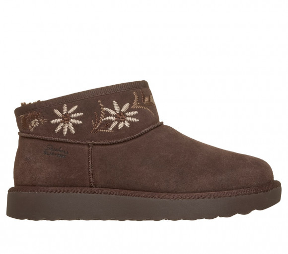 Skechers Women's Slip-ins Relaxed Fit: Cosy Chateau - Cosy Mini Blossom Boots in Chocolate - 168244