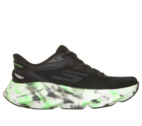Skechers Women's Slip-ins: Aero Burst - Glow in the Dark Sneaker in Black/Green - 172216