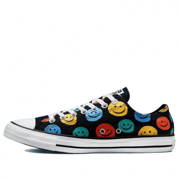 Converse Chuck Taylor All Star Happy Faces Black Canvas Shoes/Sneakers 172827F - 172827F
