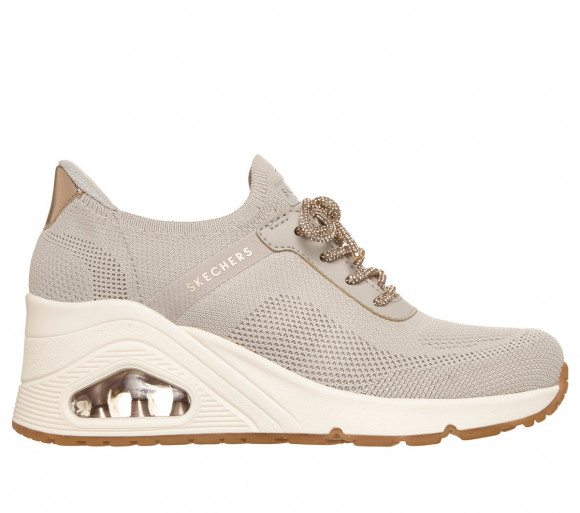 Skechers Women's Slip-ins: Uno Wedge - Knitted Up Sneaker in Taupe - 177532