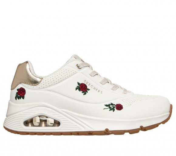 Skechers Women's UNO - Champagne & Roses Wedge in White/Red - 177862
