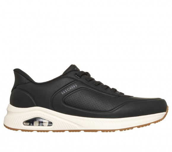 Skechers Men's Slip-ins Relaxed Fit: Arch Fit UNO - Relaxing On Air Sneaker in Black - 183443