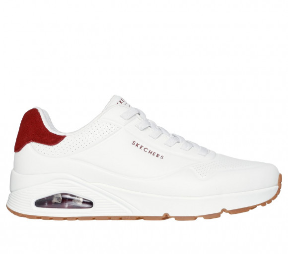 Skechers Men's Uno: Harry Kane Air Sneaker in White/Burgundy - 183920