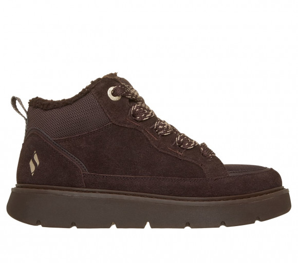 Skechers Women's Keepsakes Cosy - Street Hiker Mid Sneaker in Chocolate - 190209