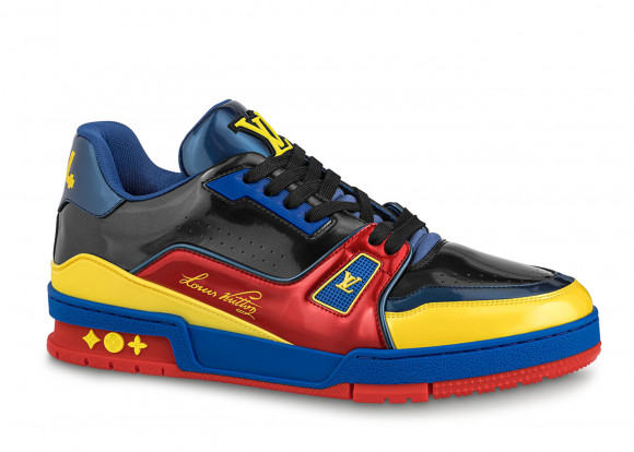 Louis Vuitton Trainer Black Marine Navy Blue Red Yellow - 1A9JUD