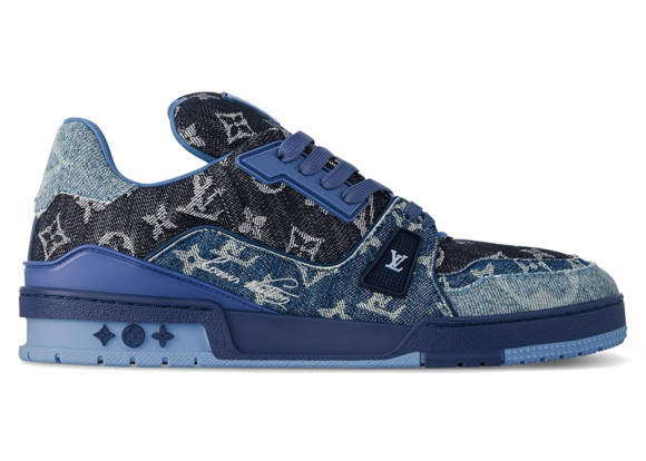Louis Vuitton LV Trainer Blue Patchwork Monogram Denim - 1AC4YN