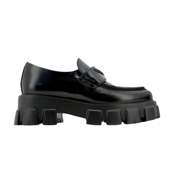 Prada Wmns Monolith Pointy Brushed Leather Loafers 'Black' - 1D663M-055-F0002