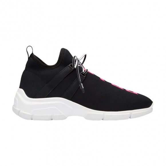 Prada Wmns XY Knit Sneaker 'Black Fluorescent Pink' | Women's Size 7 - 1E344L-3V98-F0JNG