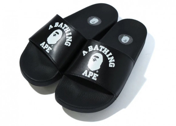 A Bathing Ape College Slide Sandals Black (FW22) - 1G20-191-011/001FWG201011_BLK