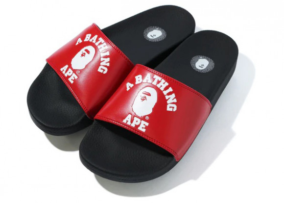 A Bathing Ape College Slide Sandals Red (FW22) - 1G20-191-011/001FWG201011_RED